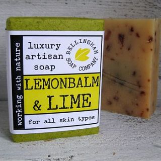 lemonbalm and lime handmade soap by working with nature soaps and skincare