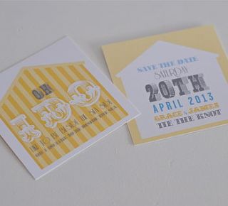 50 retro seaside save the date cards by paper dates