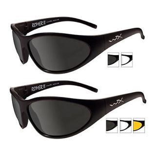 Wiley X Romer II Advanced Sunglasses   Matte Black Frame/Smoke and Clear Lenses 439046