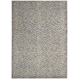 Kailash Animal Print Light Grey Rug (5'3 x 7'5) Nourison 5x8   6x9 Rugs