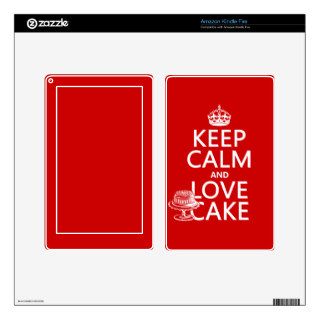 Keep Calm and Love Cake (customize colors) Kindle Fire Skins