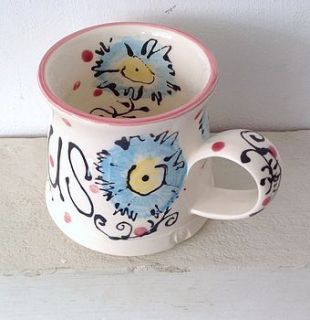 personalised hand painted mug by the handmade mug company