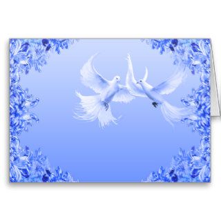 "Blue Willow Doves" ~ Blank Inside Greeting Card