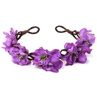 lydia blossom crown headband in purple by rock 'n rose