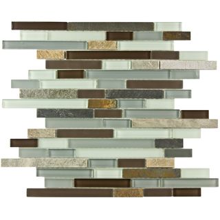 SomerTile Reflections Piano Tundra Glass/Stone Mosaic Tile (Pack of 10) Somertile Wall Tiles
