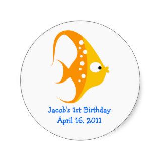 ANGEL FISH Baby Shower or Birthday Favor Stickers