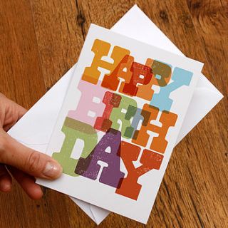 bold happy birthday card by a is for alphabet