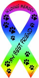 Imagine This 8 Inch by 4 Inch Car Magnet Social Issues Ribbon, In Loving Memory of My Best Friend  Pet Memorial Products 