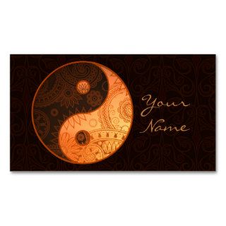Patterned Yin Yang Gold Business Card
