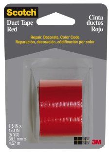 Scotch 1005 RED CD Durable Waterproof Duct Tape, 5 Yards, Red
