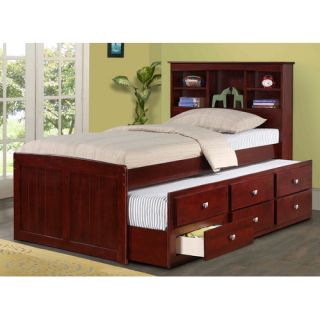Captain Bed with Trundle and Bookcase