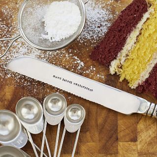personalised silver plated cake knife by the cutlery commission