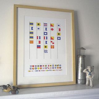 daddy is the captain of our ship signal flags print by glyn west design