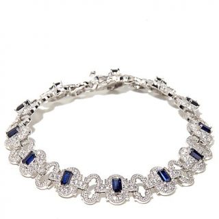 Xavier 4.45ct Absolute™ and Created Sapphire Sterling Silver Bracelet