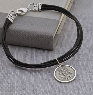personalised sterling silver st christopher bracelet by hurleyburley man