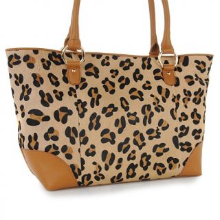 Barr and Barr Leopard Print Haircalf Oversized Tote