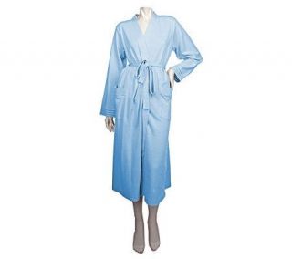 Carole Hochman Pique and Jacquard Cotton Wrap Robe —