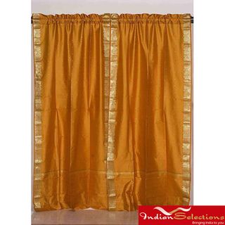 Indo Orange Rod Pocket Sari Sheer Curtain (43 in. x 84 in.) Curtains