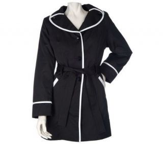 Centigrade Trench Coat w/Contrast Trim and Removable Liner —