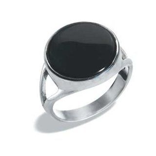 Handmade Silver Ring with Round Black Onyx Stone   Lunar Eclipse (Size 6) Jewelry