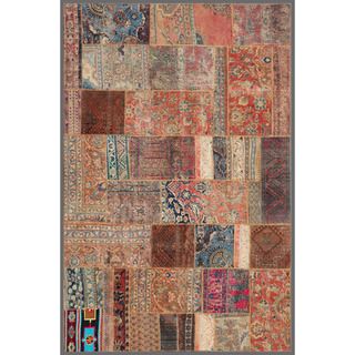 Pak Persian Hand knotted Patchwork Multi colored Wool Rug (5'2 x 7'9) 5x8   6x9 Rugs