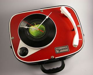 hf12 fidelity portable record player clock by vyconic