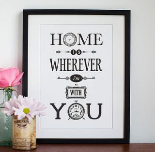 'home is wherever i'm with you' print by of life & lemons