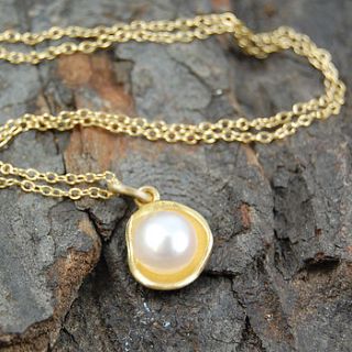 sterling silver and gold pearl necklace by embers semi precious and gemstone designs