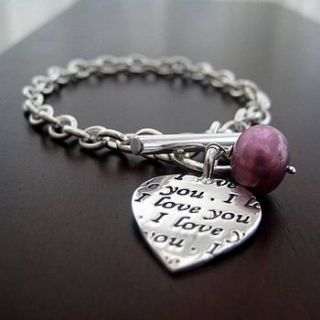 'i love you' charm bracelet by evy designs