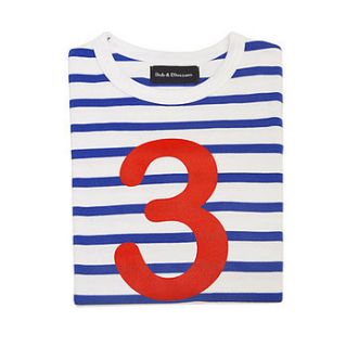 age/number kids t shirt french breton by bob & blossom ltd