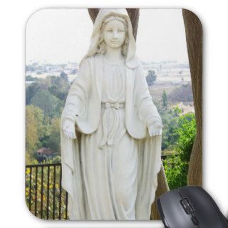 Virgin Mary Garden Statue Mouse Pad