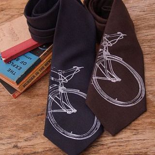 wool bike print tie by stabo