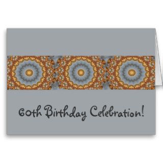 60th Birthday Invitation, Blue & gold design Cards