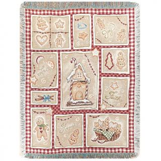 Gingerbread Kitchen Holiday Throw Blanket   50 x 60in