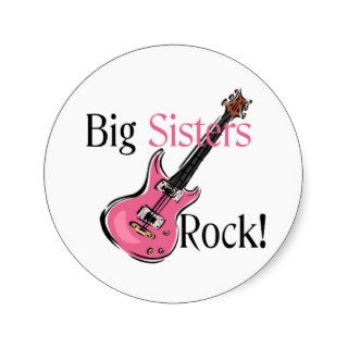Big Sisters Rock Round Sticker