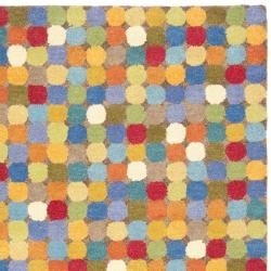 Handmade New Zealand Wool Dots Brown Rug (3'6 x 5'6') Safavieh 3x5   4x6 Rugs