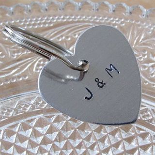 couples personalised heart key ring by edamay