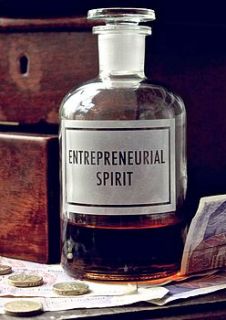 etched bottle 'entrepreneurial spirit' by lime lace