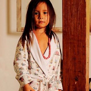 circus towelling lined dressing gown by em&lu