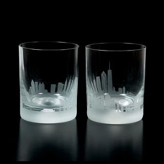 pair of new york skyline crystal tumblers by inkerman london