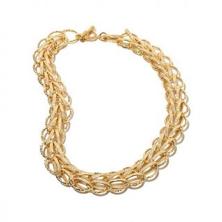 Bellezza Bronze Multi Textured Diamond Cut Link 18" Necklace