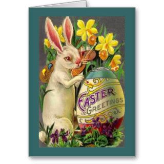 Easter Bunny Greetings Greeting Cards