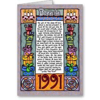 Fun Facts Birthday – Born in 1991 Card