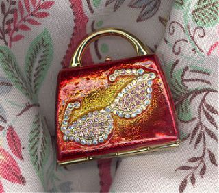 tiny handbag shaped mirror compact by susanna freud
