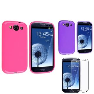 BasAcc Purple/ Pink Case/ Screen Protector for Samsung Galaxy S3 BasAcc Cases & Holders