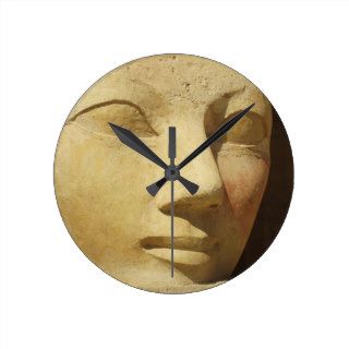 Hatshepsut FEMALE Pharaoh PICTURE Round Clocks