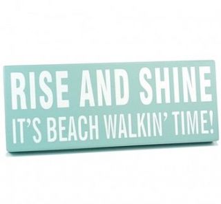 rise and shine canvas framed beach sign by sleepyheads