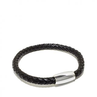 Men's Stainless Steel Braided Leather Cord Bracelet