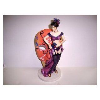 French Burlesque Dancing Masked Woman Statue Figurine    11"   Collectible Figurines