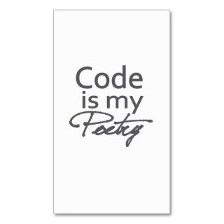 Code is my poetry business card templates